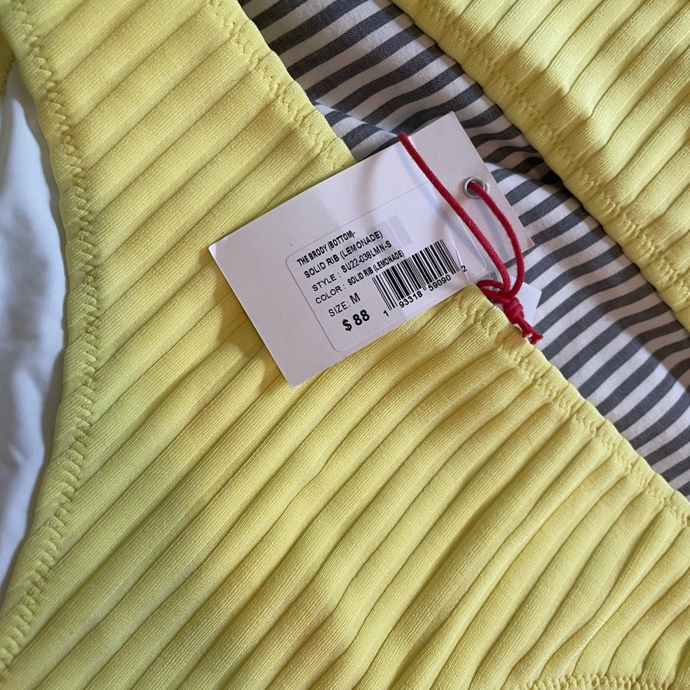 Solid & Striped Neon Yellow One Shoulder Bikini - Picture 4 of 8